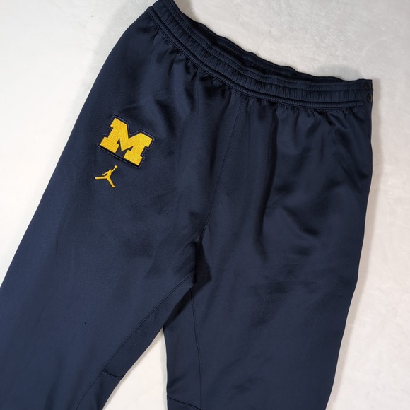 Jordan Michigan Wolverines Breakaway Pants 2XLT Snap Warm-Up Blue Jumpman NCAA